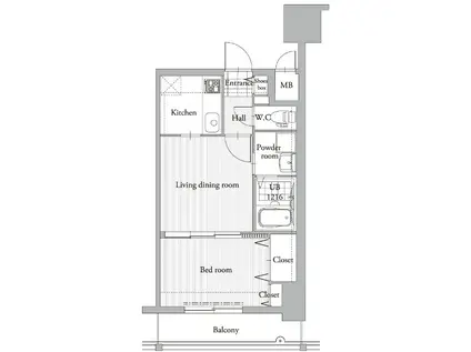 エンクレスト吉塚駅前II(2K/4階)の間取り写真
