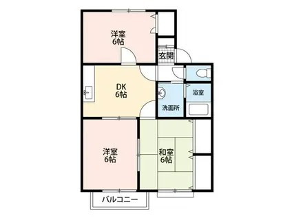オールージュコート(3DK/2階)の間取り写真