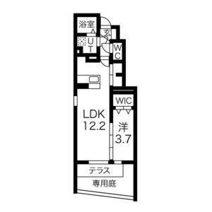アルレーヌ恵比須(1LDK/1階)の間取り写真