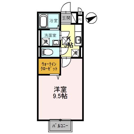 セジュールNAKAMURA(1K/1階)の間取り写真