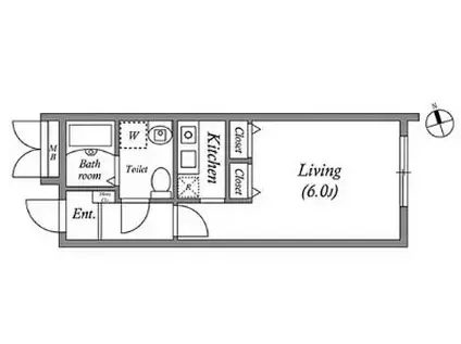 ZESTY神楽坂II(1K/1階)の間取り写真