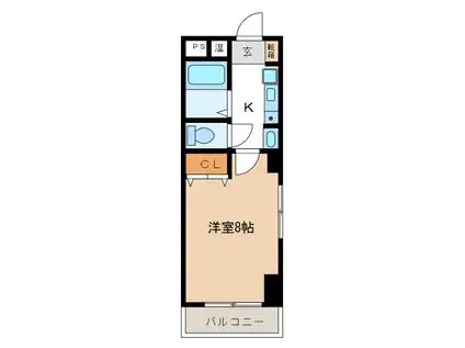 アスパシオ(1K/2階)の間取り写真