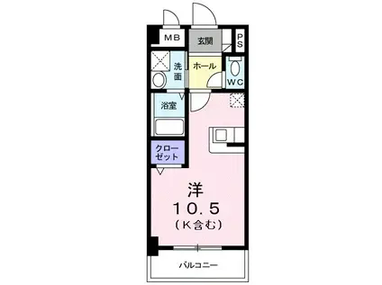 ル・レーヴ(ワンルーム/1階)の間取り写真