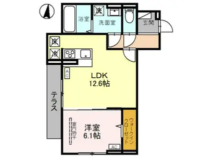サンシャイン(1LDK/1階)の間取り写真