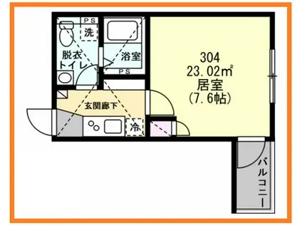 リバティヒルズ(1K/3階)の間取り写真