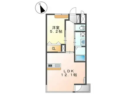 サクラメント(1LDK/2階)の間取り写真