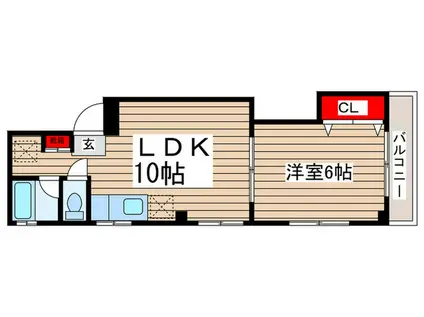 吉田コーポ(1LDK/3階)の間取り写真