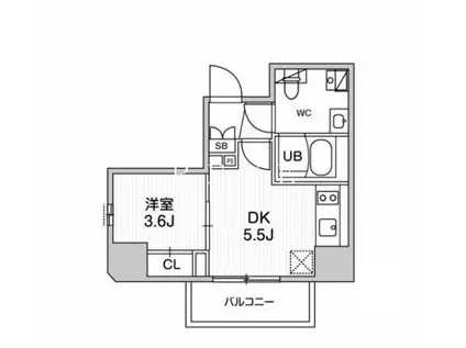 シーフォルム江戸川橋(1DK/7階)の間取り写真