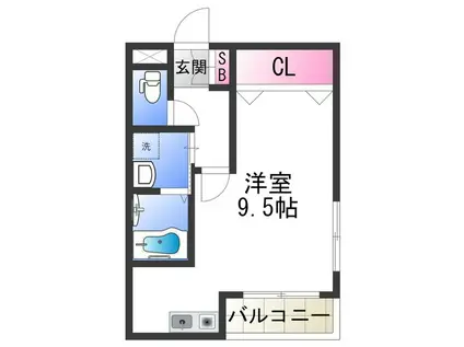 アズレイラ(1K/2階)の間取り写真