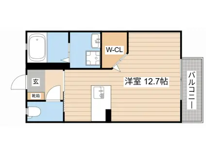 MAST COURT のと川(ワンルーム/2階)の間取り写真