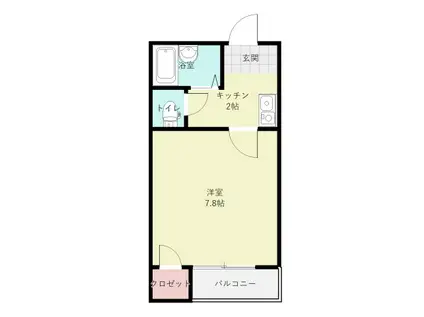 北陸新幹線 福井駅(福井) 徒歩37分 2階建 築32年(1K/1階)の間取り写真
