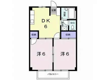 シティハイツ新地(2DK/2階)の間取り写真