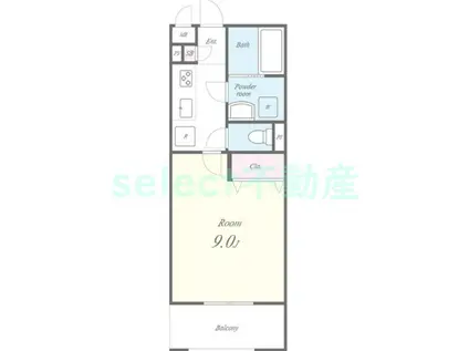 サンライズ亀島(1K/1階)の間取り写真