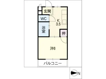 プチシャトレーK(1K/2階)の間取り写真