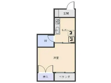 第7飯田柏コーポラス(1K/3階)の間取り写真