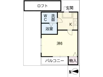 GLAMOUR(1K/1階)の間取り写真