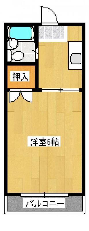 コート宮脇I(1K/3階)の間取り写真