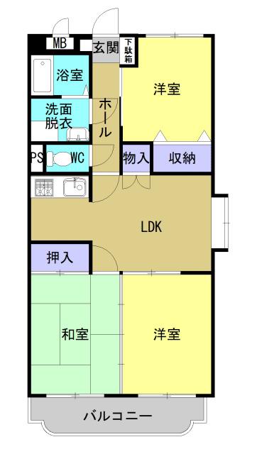 パスィフィーク(3LDK/2階)の間取り写真