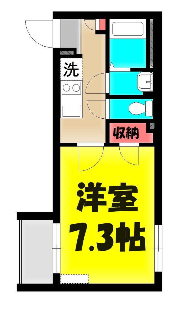ともす2(1K/3階)の間取り写真