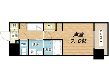 アーバネックス北堀江II(1K/14階)の間取り写真