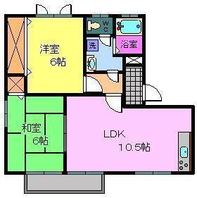 アネックス浪の浦(2LDK/2階)の間取り写真