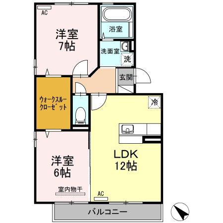 HIMIKO(2LDK/2階)の間取り写真