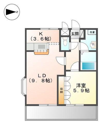 ストーク ミヤタ(1LDK/2階)の間取り写真