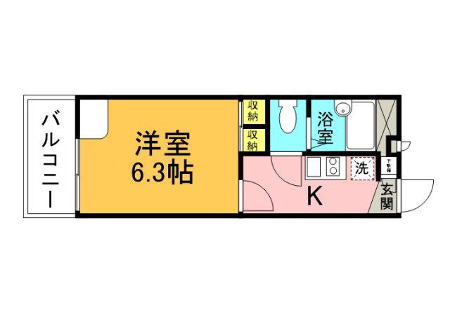 レオパレス南の風(1K/3階)の間取り写真