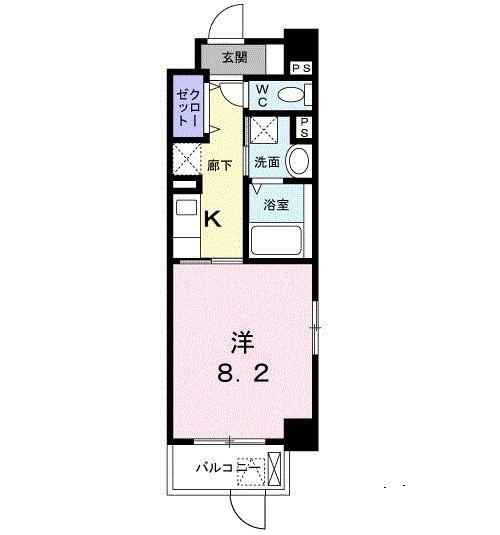 ミルト熊野(1K/1階)の間取り写真