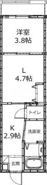 ホープセンター(1LDK/3階)の間取り写真
