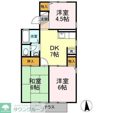 ヴァンヴェール・21(3DK/1階)の間取り写真