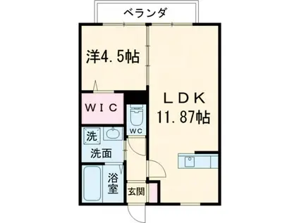 レーブフラッツ(1LDK/2階)の間取り写真