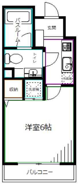 ドゥーエ阿佐ヶ谷(1K/3階)の間取り写真