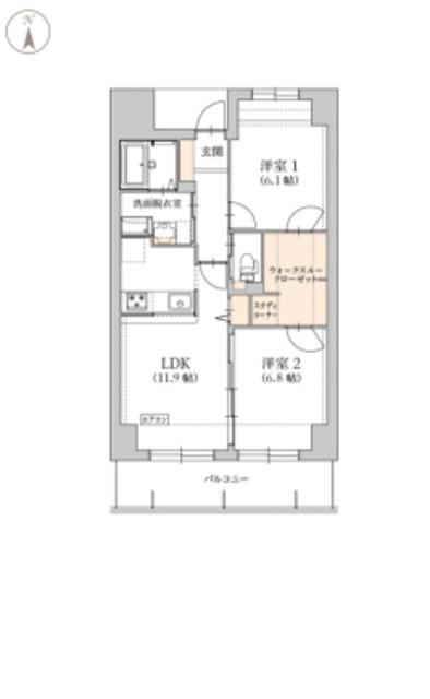 グラン トガリーゼ(2LDK/3階)の間取り写真
