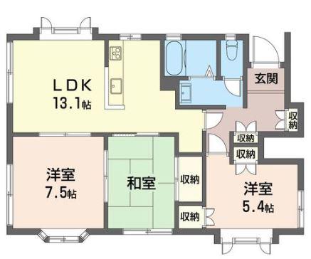 テラス東が丘(3LDK/1階)の間取り写真