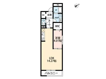 リーブルファイン成城学園前(1LDK/2階)の間取り写真