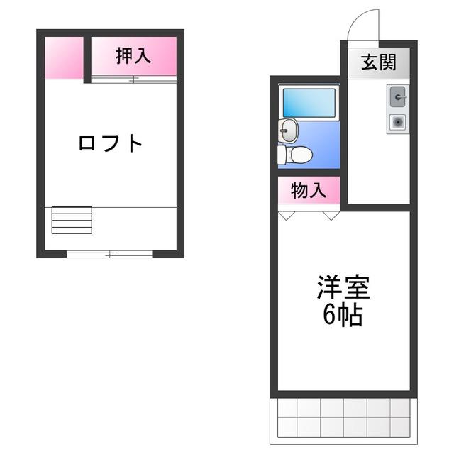 ロイヤル和泉パートI(1K/3階)の間取り写真