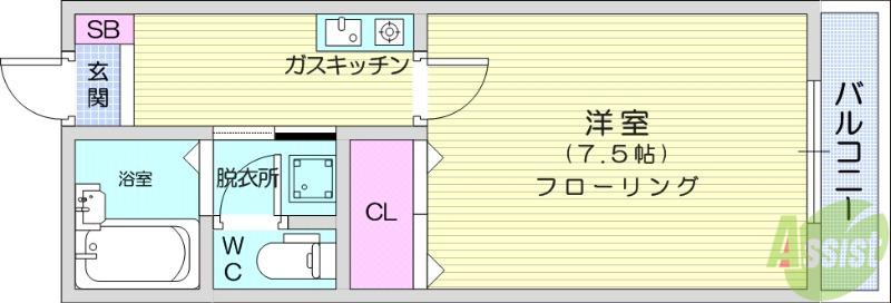 MTメゾン(1K/2階)の間取り写真