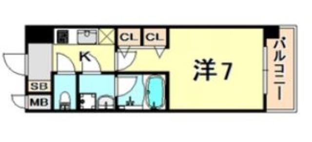 スプランディッド神戸北野(1K/4階)の間取り写真