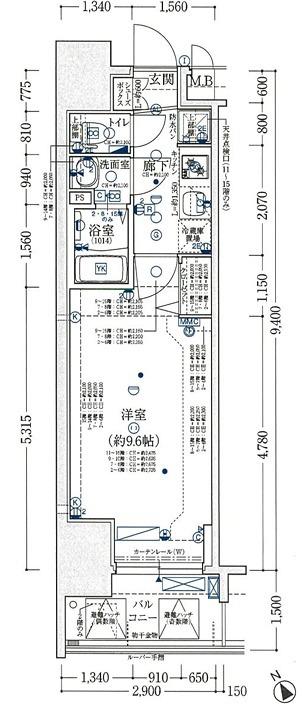 ソルテラスNAMBAフロント(1K/13階)の間取り写真