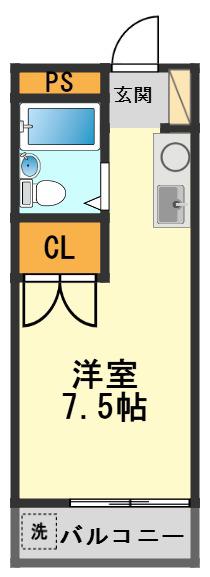 フジビル(ワンルーム/3階)の間取り写真