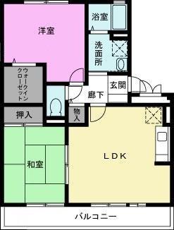 ゴールドパストラル(2LDK/1階)の間取り写真