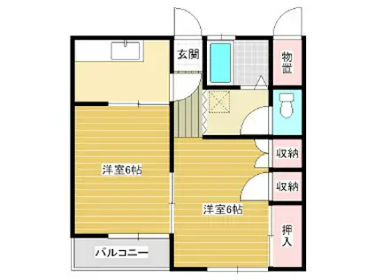 コーポ山下(2K/2階)の間取り写真