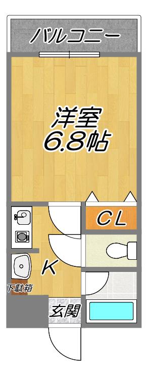京阪本線寝屋川市駅16分  風呂トイレ別々 ネット12Mまで(1K/3階)の間取り写真