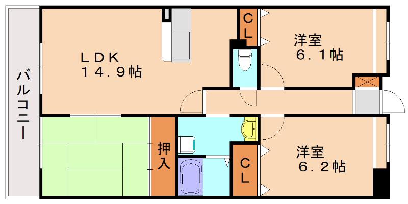 フォーレスト(3LDK/3階)の間取り写真