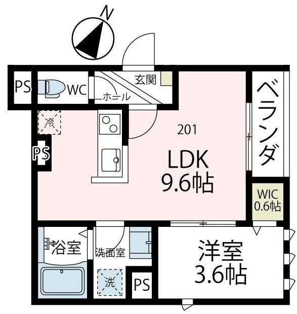 弘明寺アパートメント(1LDK/2階)の間取り写真