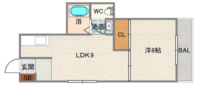 サンハイツ駒川(1LDK/3階)の間取り写真