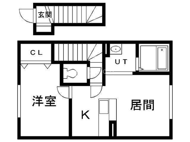 グランモア金沢(1LDK/2階)の間取り写真