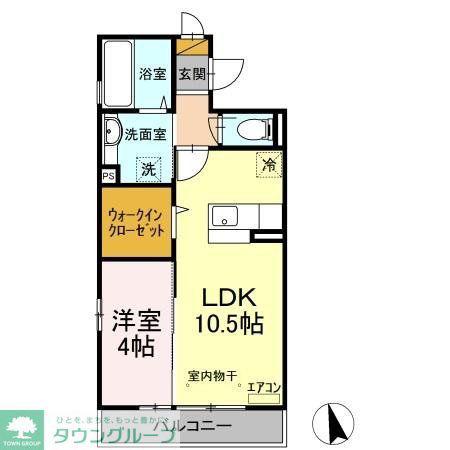 サンガーデン(1LDK/3階)の間取り写真
