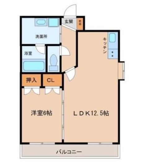エンブレーマ西池(1LDK/4階)の間取り写真